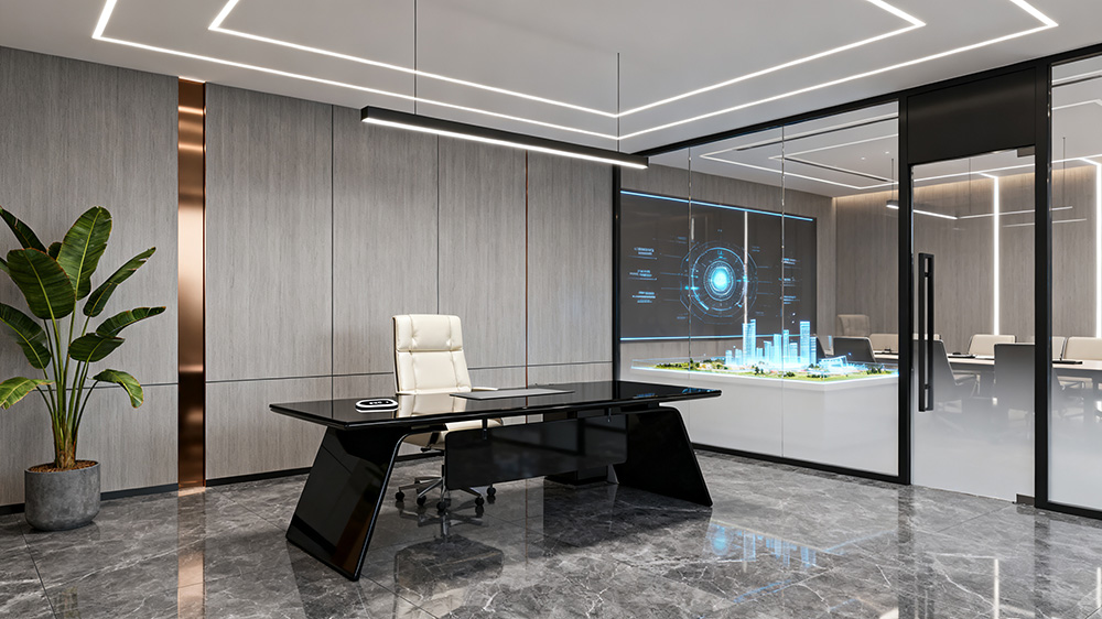 輕奢風和科技風辦公室設計裝修效果圖